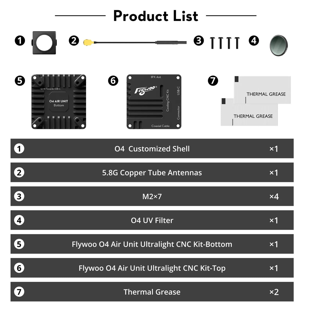 Flywoo O4 Air Unit Cooling CNC Kit