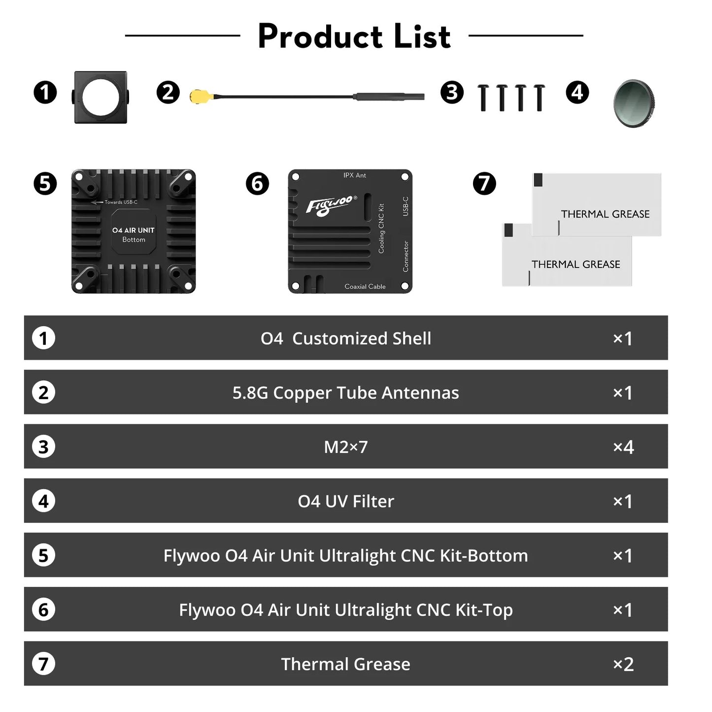 Flywoo O4 Air Unit Cooling CNC Kit