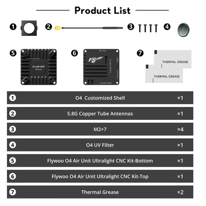 Flywoo O4 Air Unit Cooling CNC Kit